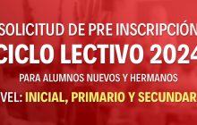 Pre Inscripción - Ciclo lectivo 2024