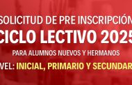 Pre Inscripción - Ciclo lectivo 2025